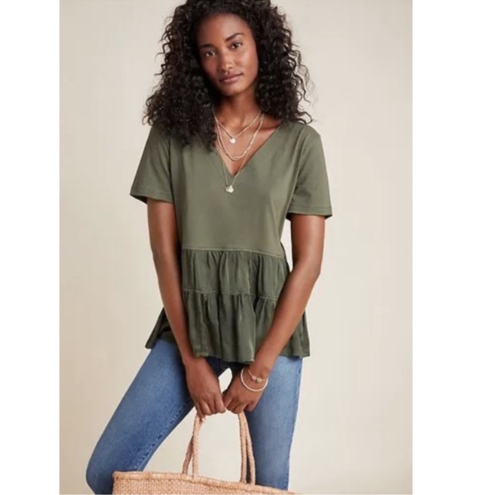 Maeve by Anthropologie Louise Tiered Swing Tee